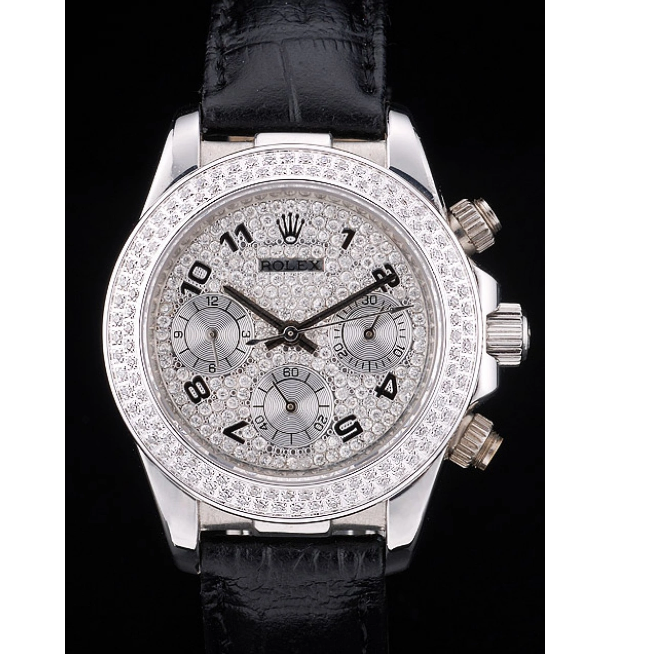 Good Copy Rolex Watches Steel Studded Dial Lady Studded Stainless Crystal Rolex Crystal Daytona Case Bezel 0801